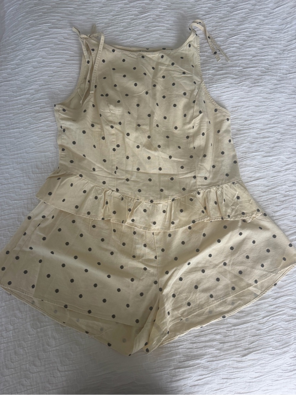 H&M Cream Polka Dot Linen Set